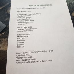 Happy Hour menu Happy Hour menu