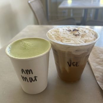 Fresh Flours - Almond Matcha and Violet Cloud - Coffee & Tea Near Me - Seattle, Washington Fresh Flours - Almond Matcha and Violet Cloud - Coffee & Tea Near Me - Seattle, Washington