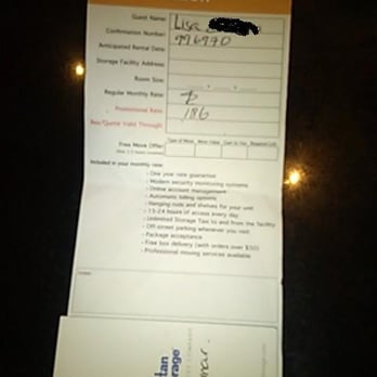 Manhattan Mini Storage - My rate/reservation card that clearly shows the rate of 186 given. Staff later claimed this rate didn't exist. - Self Storage Near Me - New York, New York Manhattan Mini Storage - My rate/reservation card that clearly shows the rate of 186 given. Staff later claimed this rate didn't exist. - Self Storage Near Me - New York, New York