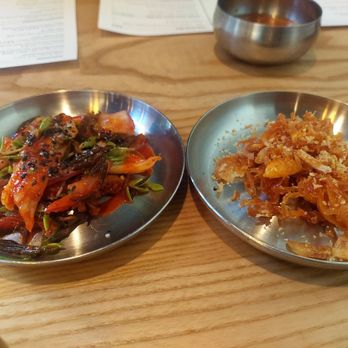 San Ho Won - Banchan....i think kimchi and marinated dried squid - Korean Near Me - San Francisco, California San Ho Won - Banchan....i think kimchi and marinated dried squid - Korean Near Me - San Francisco, California