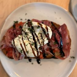 Honest Roots - Iberico toast with burrata