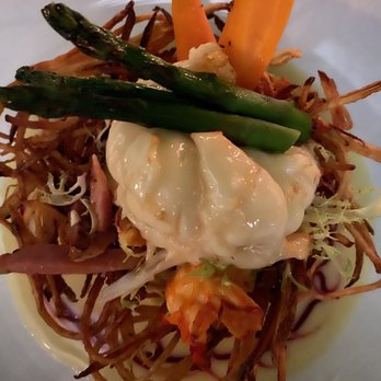 Latitudes - Poached lobster tail over crispy sweet potato nest - Seafood Near Me - Highland Beach, Florida
