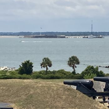 Fort Moultrie - Looking across to Patriots Point. - Landmarks & Historical Buildings Near Me - Sullivan's Island, South Carolina