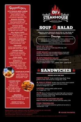 Menu photo 1 DJ's Steakhouse Bar And Grill Winchester, KY