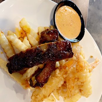 Barra Azul - Habanero honey ribs with Sriracha side sauce and tempura shrimp - Sushi Bars Near Me - Perris, California
