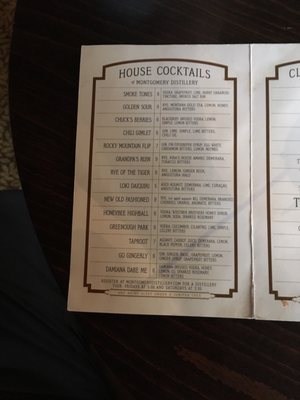 Menu photo 7 Montgomery Distillery Missoula, MT
