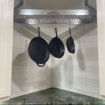 Custom Creations Marble & Tile Installation - Backsplash behind pot rack up to ceiling - General Contractors Near Me - Chula Vista, California