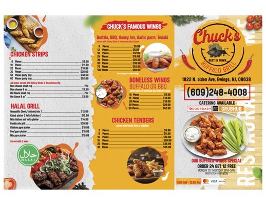 Menu photo 2 Chuck's Buffalo Grill Ewing Township, NJ