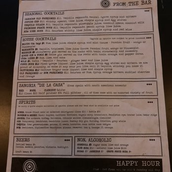 Cumbia - The drinks side of the menu - Latin American Near Me - Omaha, Nebraska