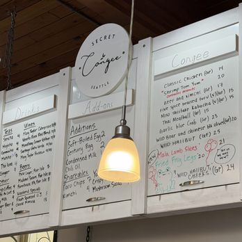 Secret Congee - Menu, April 2026 - Asian Fusion Near Me - Seattle, Washington