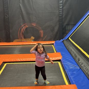 Hide N Seek Adventure Park - Set of trampolines and my daughter - Kids Activities Near Me - Bakersfield, California