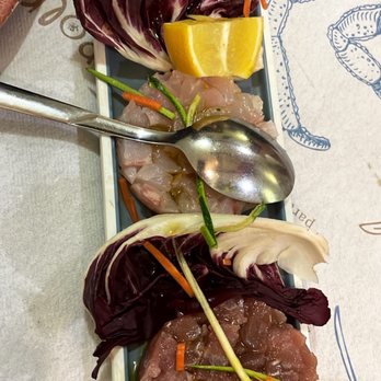 La Tana del Polpo - Three ways tartare. Salmon tuna and white fish - Seafood Near Me - Bari, BA