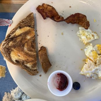 The Sanibel Cafe - We dig in to quick. Fried hard eggs bacon and toast - Breakfast & Brunch Near Me - Sanibel, Florida