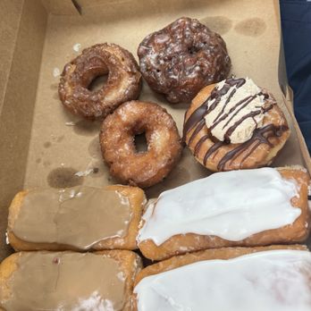 Dough Doughnuts and Coffee - Maple cream, vanilla cream, sour cream cake, apple fritter, Buckeye - Donuts Near Me - Canton, Ohio Dough Doughnuts and Coffee - Maple cream, vanilla cream, sour cream cake, apple fritter, Buckeye - Donuts Near Me - Canton, Ohio