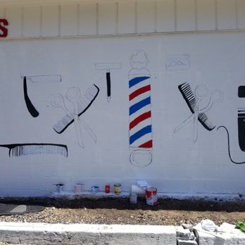 Jimmy Johnson Barber Shop - His granddaughter Dayla Johnson designed it drew it then painted it she was just in 9 grade I think but to free hand it she did great - Barbers Near Me - Milton, Florida Jimmy Johnson Barber Shop - His granddaughter Dayla Johnson designed it drew it then painted it she was just in 9 grade I think but to free hand it she did great - Barbers Near Me - Milton, Florida