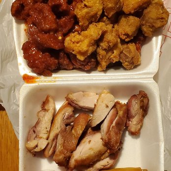 Wok Restaurant - 3 item combo with chow mein/fried rice with teriyaki chicken, salt and pepper pork chops, and sweet and sour pork chop + 2 egg rolls - Chinese Near Me - Diamond Bar, California