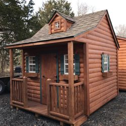 Amish Country Sheds & Moving - Do we have Log cabins ? YES! Log cabin playhouse YES indeed!