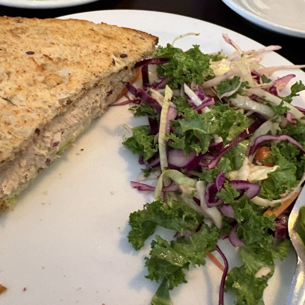 Effy's Cafe - Half of the Tuna Melt and side slaw- mom eats first not camera - Cafes Near Me - New York, New York Effy's Cafe - Half of the Tuna Melt and side slaw- mom eats first not camera - Cafes Near Me - New York, New York