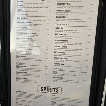 Yard House - Cocktails & spirits menu - New American Near Me - San Jose, California