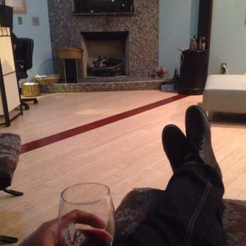 Ma'ati Spa - Relaxing, drinking wine waiting for my massage - Skin Care Near Me - Winston-Salem, North Carolina