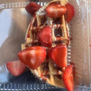 Coffee Code - Strawberry waffle half portion - Coffee & Tea Near Me - Buena Park, California