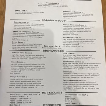 Bloom - Menu - American Near Me - Santa Clara, California