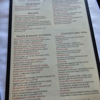 Leone's Trattoria - Menu - Italian Near Me - North Brunswick, New Jersey Leone's Trattoria - Menu - Italian Near Me - North Brunswick, New Jersey