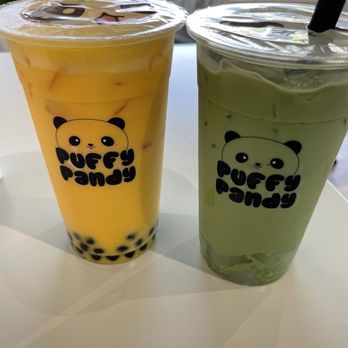 Puffy Pandy - Dozen Cream Puffy & Pandan Milk Tea & Mango Milk - Desserts Near Me - Seattle, Washington
