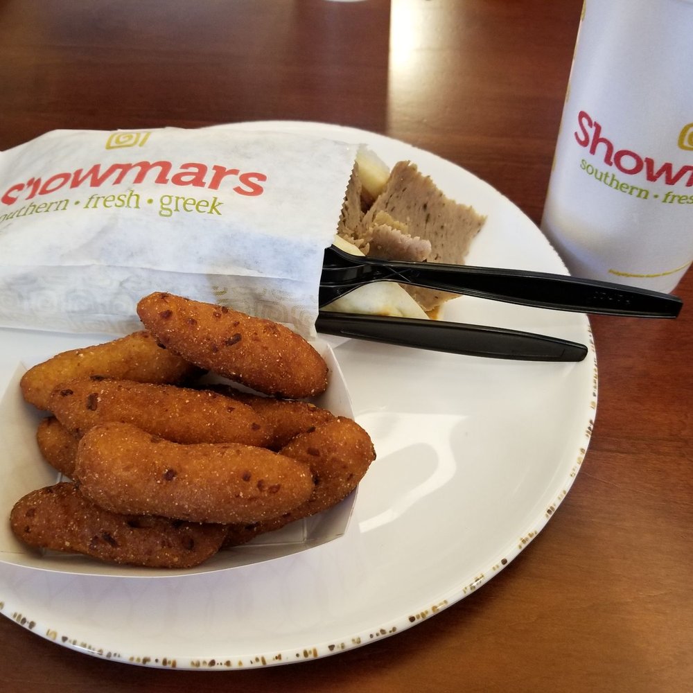 Showmars - Gyro Pita w/ Hushpuppies. - American Near Me - Concord, North Carolina Showmars - Gyro Pita w/ Hushpuppies. - American Near Me - Concord, North Carolina