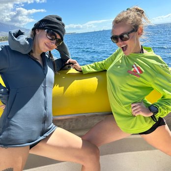 Dive Maui - Maiah posing in the sun with fellow staff! - Scuba Diving Near Me - Lahaina, Hawaii