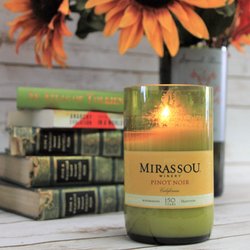 EKP Creations Candle - We make our candles out of wine bottles that we cut + polish and fill with scented soy wax