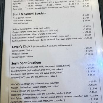 Sushi Spot - Menu - Japanese Near Me - Aiea, Hawaii