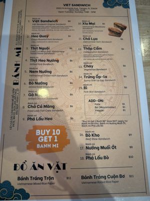 Menu photo 5 Viet Sandwich Tampa, FL