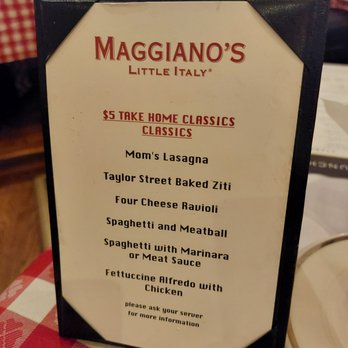 Maggiano's Little Italy - Purchase an Entree and Get a Take Home Classic for $5 - Italian Near Me - Hackensack, New Jersey Maggiano's Little Italy - Purchase an Entree and Get a Take Home Classic for $5 - Italian Near Me - Hackensack, New Jersey