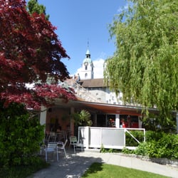 Strandbad Badi Olten - Blick zum Badi Restaurant Palmaares