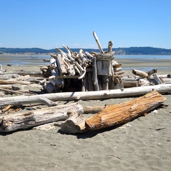 Double Bluff Beach - driftwood fortress - Beaches Near Me - Freeland, Washington