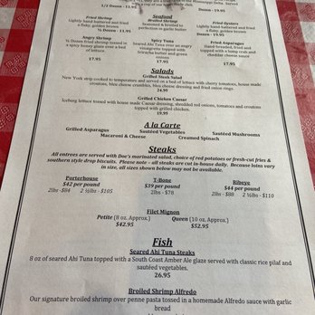 Doe's Eat Place - Lunch Menu - Steakhouses Near Me - Baton Rouge, Louisiana