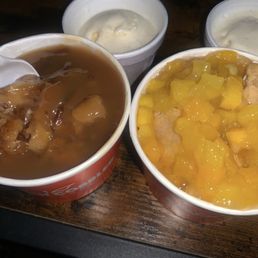 Apple CARAMEL APPLE COBBLER and MANGO PEACH COBBLER Apple CARAMEL APPLE COBBLER and MANGO PEACH COBBLER