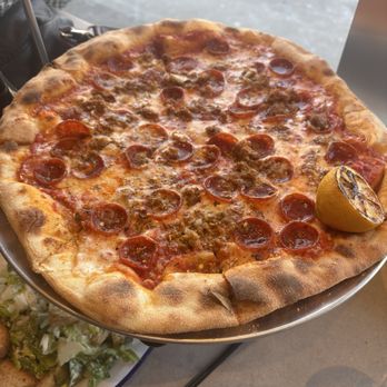 Leven Supply - The Fennel Sausage and Pepperoni pizza! That charred lemon on the side really elevated the flavors. - Delis Near Me - Denver, Colorado