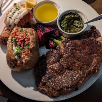 Chop Steakhouse & Bar - Ribeye steak chimichirri  and lobster tale - Bars Near Me - Toronto, Ontario
