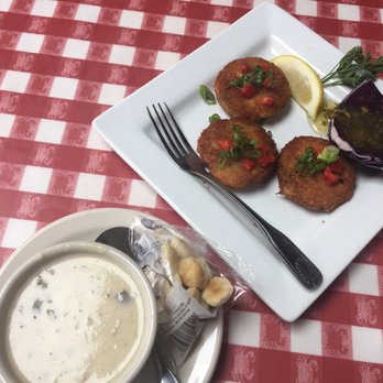 The Crab Pot - Crab cakes ($18) and cup of clam chowder ($6) - Seafood Near Me - Seattle, Washington The Crab Pot - Crab cakes ($18) and cup of clam chowder ($6) - Seafood Near Me - Seattle, Washington