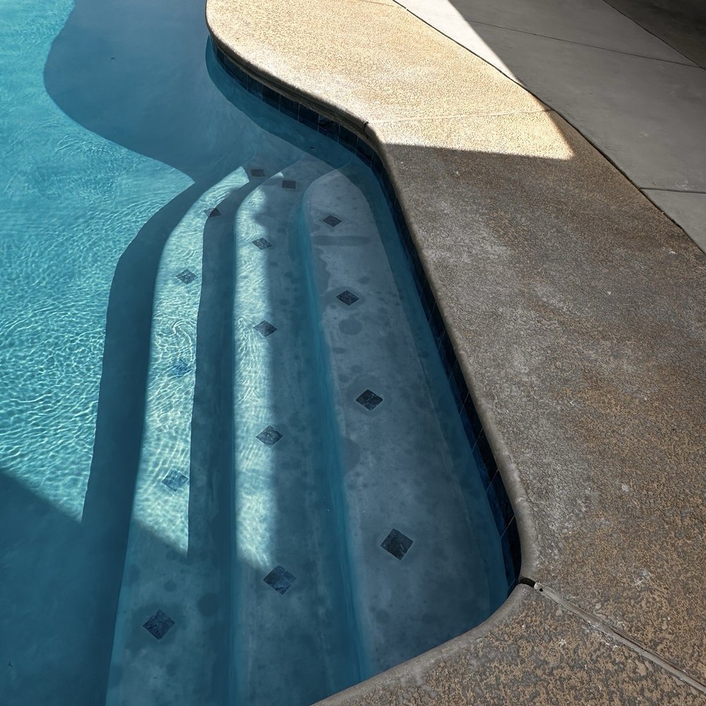 Allegiant pool tile cleaning and plastering - Decorated steps - Pressure Washers Near Me - Clovis, California Allegiant pool tile cleaning and plastering - Decorated steps - Pressure Washers Near Me - Clovis, California