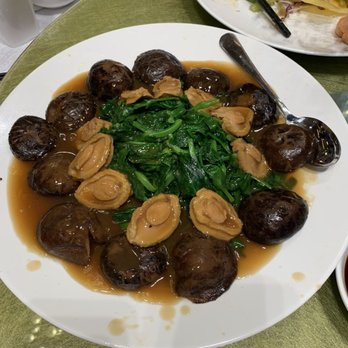 Diamond Bay Restaurant - Abalones and Black Mushrooms over Coarse Pea Sprouts - Dim Sum Near Me - Seattle, Washington Diamond Bay Restaurant - Abalones and Black Mushrooms over Coarse Pea Sprouts - Dim Sum Near Me - Seattle, Washington