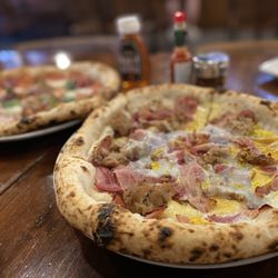 Gino's Brick Oven Pizza - Breakfast Pizza. Eggs were raw, which I didn't care for. But I loved the Burrata!