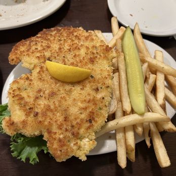 The Heidelberg - Chicken Schnitzel Sandwich (additional $3 for substituting pork with chicken). - German Near Me - Helen, Georgia The Heidelberg - Chicken Schnitzel Sandwich (additional $3 for substituting pork with chicken). - German Near Me - Helen, Georgia