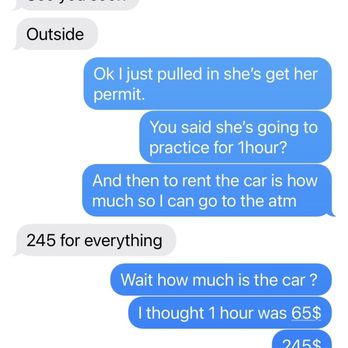 Starvil Driving School - Text of him trying to over charge me - Driving Schools Near Me - Union, New Jersey