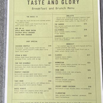 Taste & Glory - Menu - Breakfast & Brunch Near Me - San Mateo, California Taste & Glory - Menu - Breakfast & Brunch Near Me - San Mateo, California