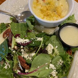 Chicken & Corn Chowder and Sarah's salad.