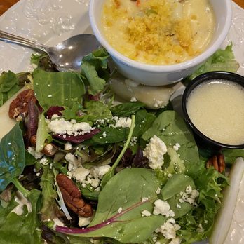 Sarah’s On the Square - Chicken & Corn Chowder and Sarah's salad. - American Near Me - Gainesville, Texas Sarah’s On the Square - Chicken & Corn Chowder and Sarah's salad. - American Near Me - Gainesville, Texas