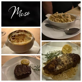 Masō - Filet, strip steak, mac and cheese and onions soup - Steakhouses Near Me - Sarasota, Florida